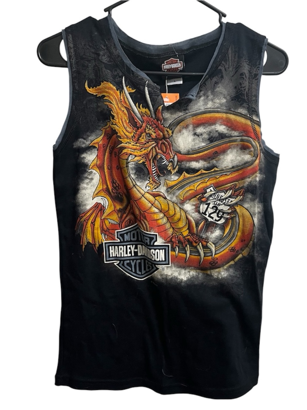 NWT Y2K Harley Davidson Women’s Dragon Airbrush Smoky Mountain Tank SZ L